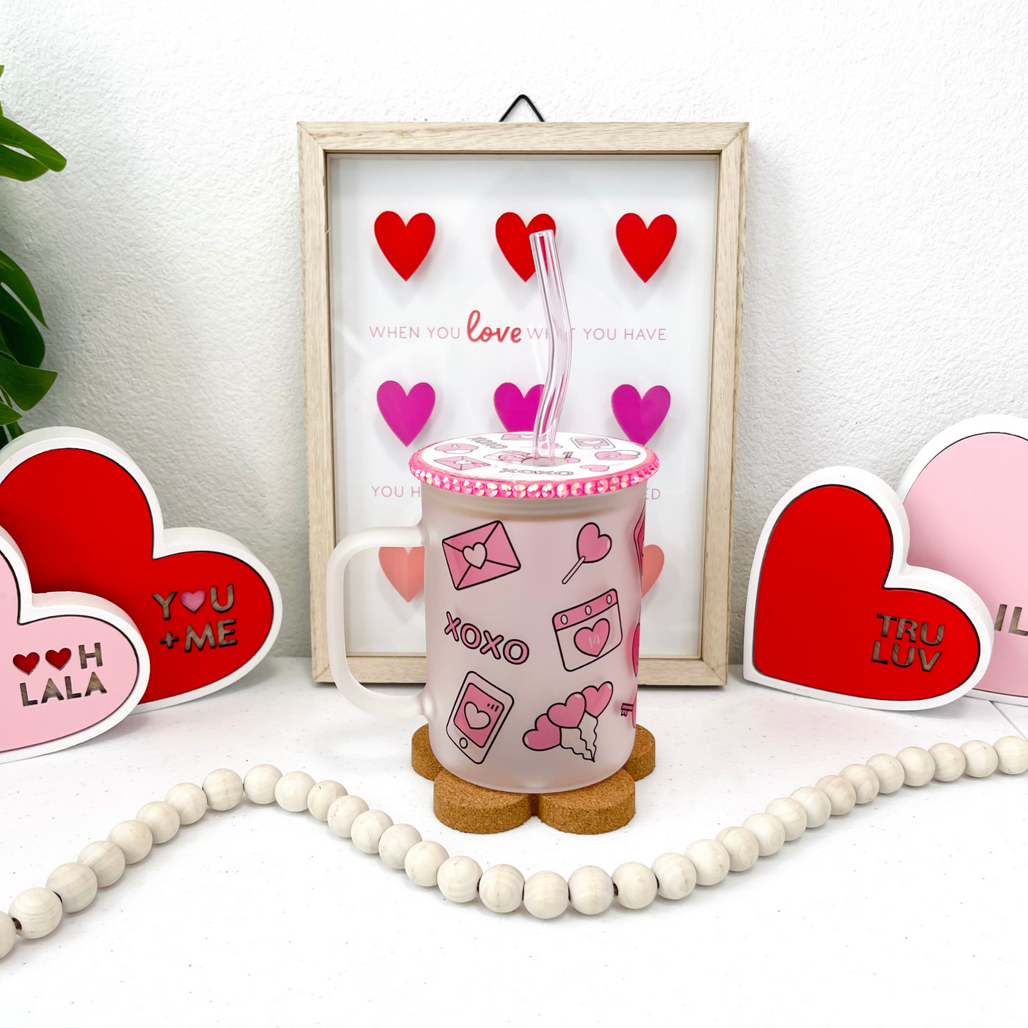 Pink Love Glass Mug (RTS)