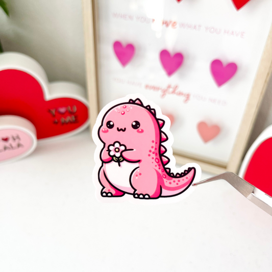 Cute Pink Dino Sticker