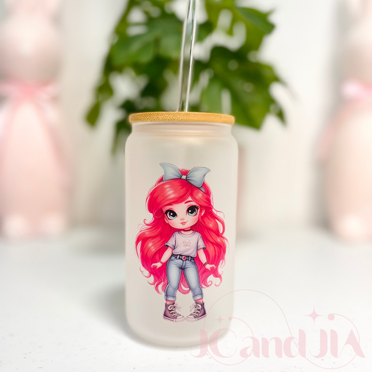 Redhead Princess Glass Cup