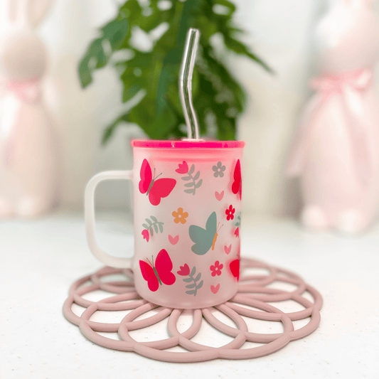 Butterflies Glass Mug