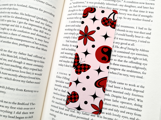 Red Checkered Bookmark