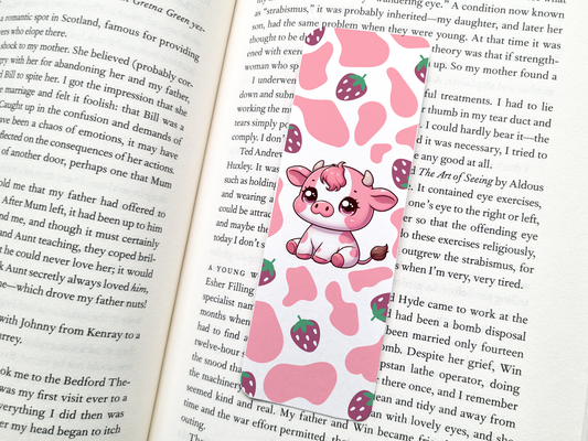 Pink Kawaii Cow Bookmark